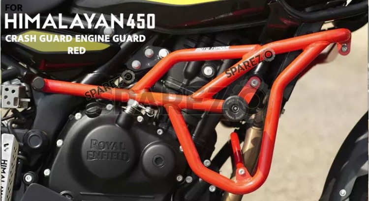 Fit For Royal Enfield New Himalayan 450 Crash Engine Guard Red - SPAREZO